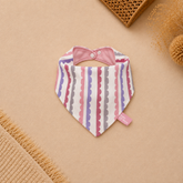 100% Cotton Bandana Style Adjustable Bib - Pink Stripes