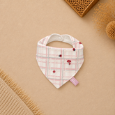 100% Cotton Bandana Style Adjustable Bib - Pink Lady Bug