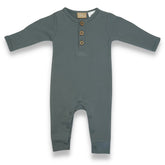 Organic Cotton Cozy Button Up Bodysuit - Sea Foam Green