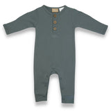 Organic Cotton Cozy Button Up Bodysuit - Sea Foam Green