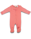 100% Organic Cotton Jersey 2 Way Zipper Romper - Rose Pink