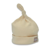 Organic Cotton Ribbed Knit Adjustable Beanie - Butter