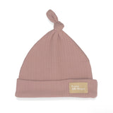 Organic Cotton Ribbed Knit Adjustable Beanie - Champagne Pink