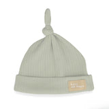 Organic Cotton Ribbed Knit Adjustable Beanie - Soft Sage