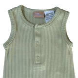 Soft sage baby onesie organic cotton ribbed texture summer newborn outfit