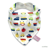 100% Cotton Bandana Style Adjustable Bib - Bright Cars