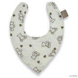 100% Organic Cotton Bandana Bib - Loving Teddy