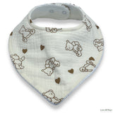 100% Organic Cotton Bandana Bib - Loving Teddy