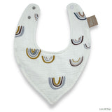 100% Organic Cotton Bandana Bib - Peaceful Rainbow