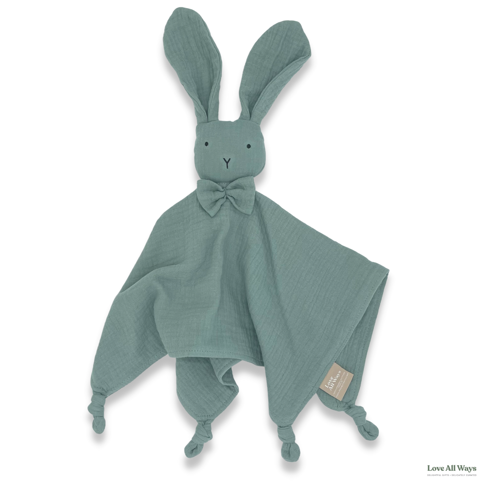 Love All Ways Organic Cotton Bunny Comforter - Sea Foam Green