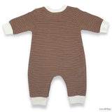 Organic Cotton Pin Stripe Romper - Vintage Brown (0-3 Months)