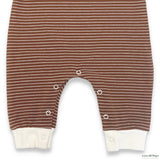 Organic Cotton Pin Stripe Romper - Vintage Brown (0-3 Months)