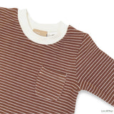 Organic Cotton Pin Stripe Romper - Vintage Brown (0-3 Months)