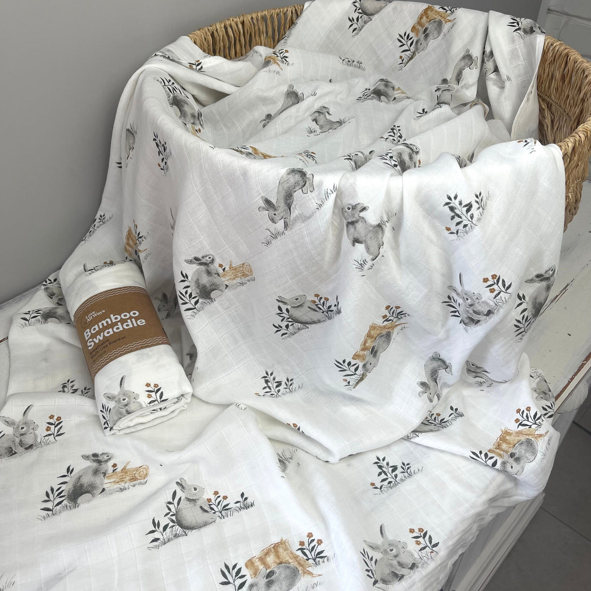 Bunnies in the Woods Bamboo Swaddle