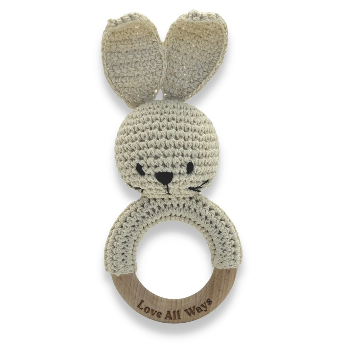 100% Cotton Hand Crochet Baby Rattle - Bunny