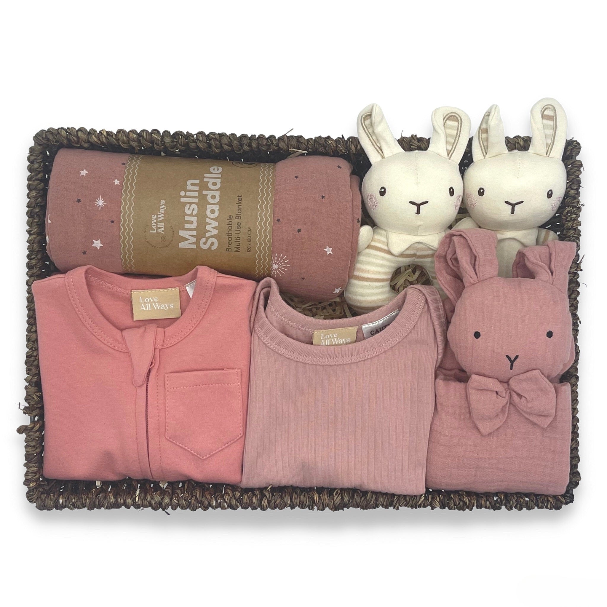 Discover our Signature Organic Baby Boy Gift Basket – the epitome of Love All Ways' ethical and sustainable values. Meticulously curated with core essentials for your little one, elevating your gifting experience. Packaged in a reusable seagrass display. 