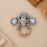 100% Cotton Hand-Crochet Baby Rattle – Elephant