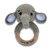 100% Cotton Hand-Crochet Baby Rattle – Elephant