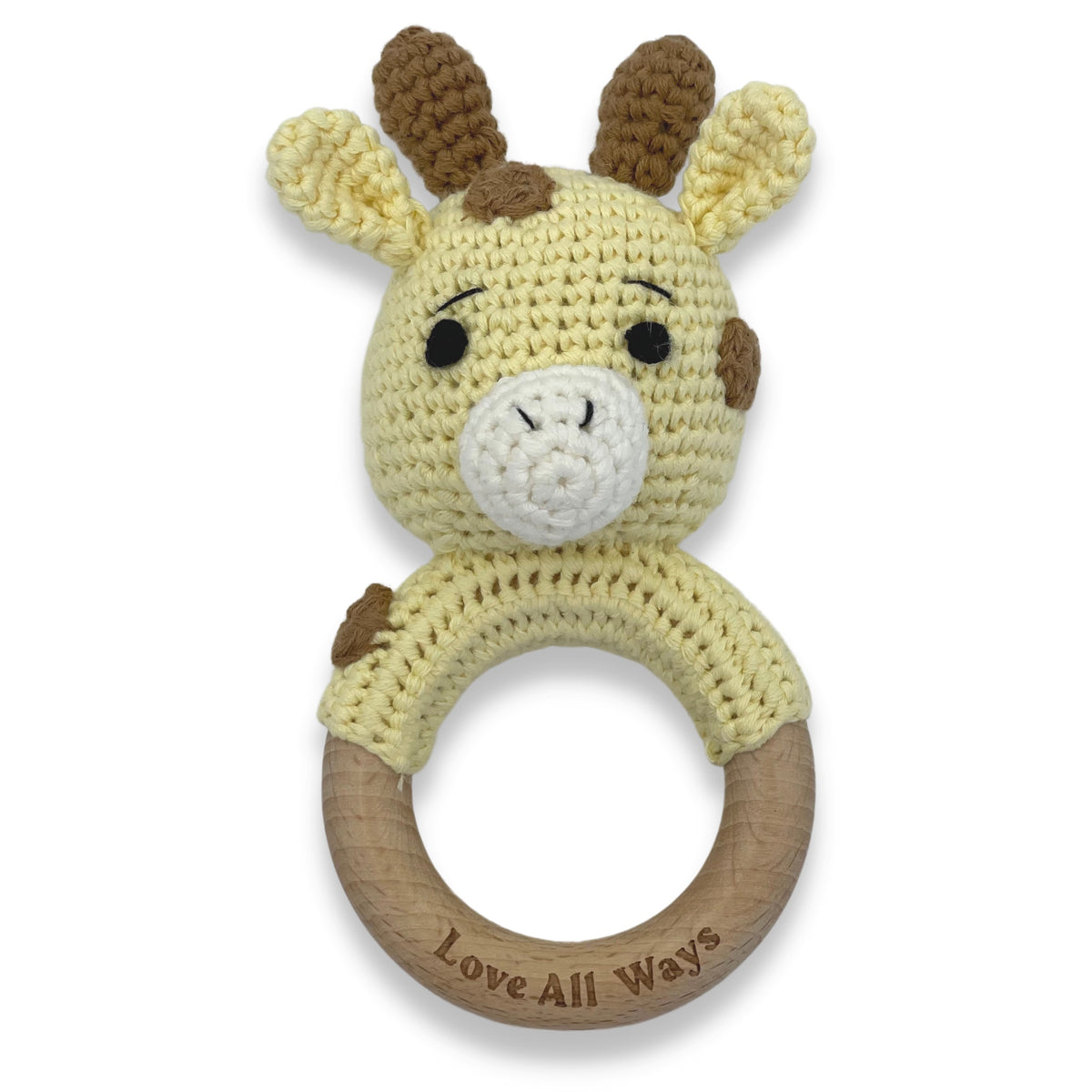 100% Cotton Hand Crochet Baby Rattle - Giraffe