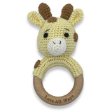100% Cotton Hand Crochet Baby Rattle - Giraffe