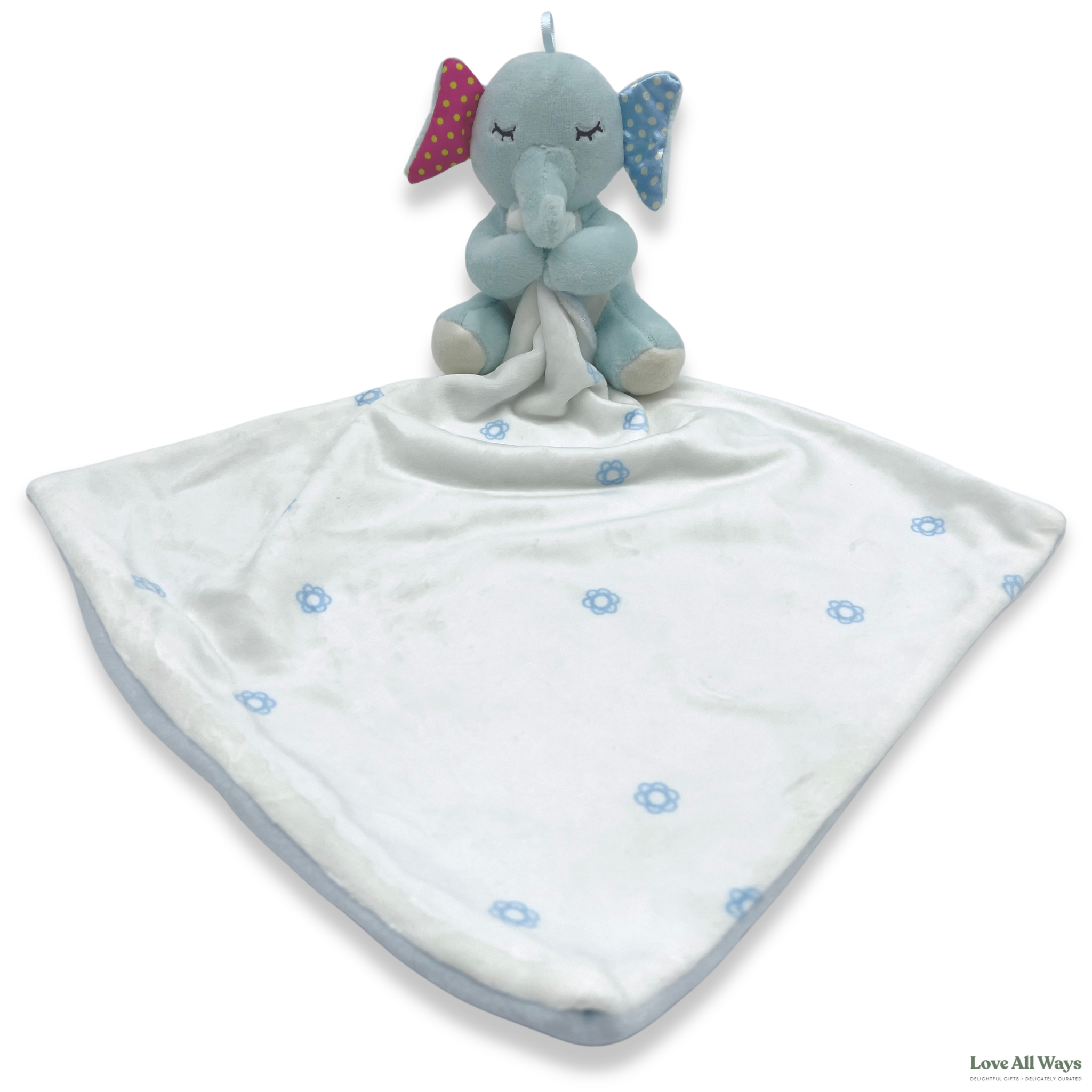 Jersey Romper and Plush Comforter Hamper - Blue Elephant