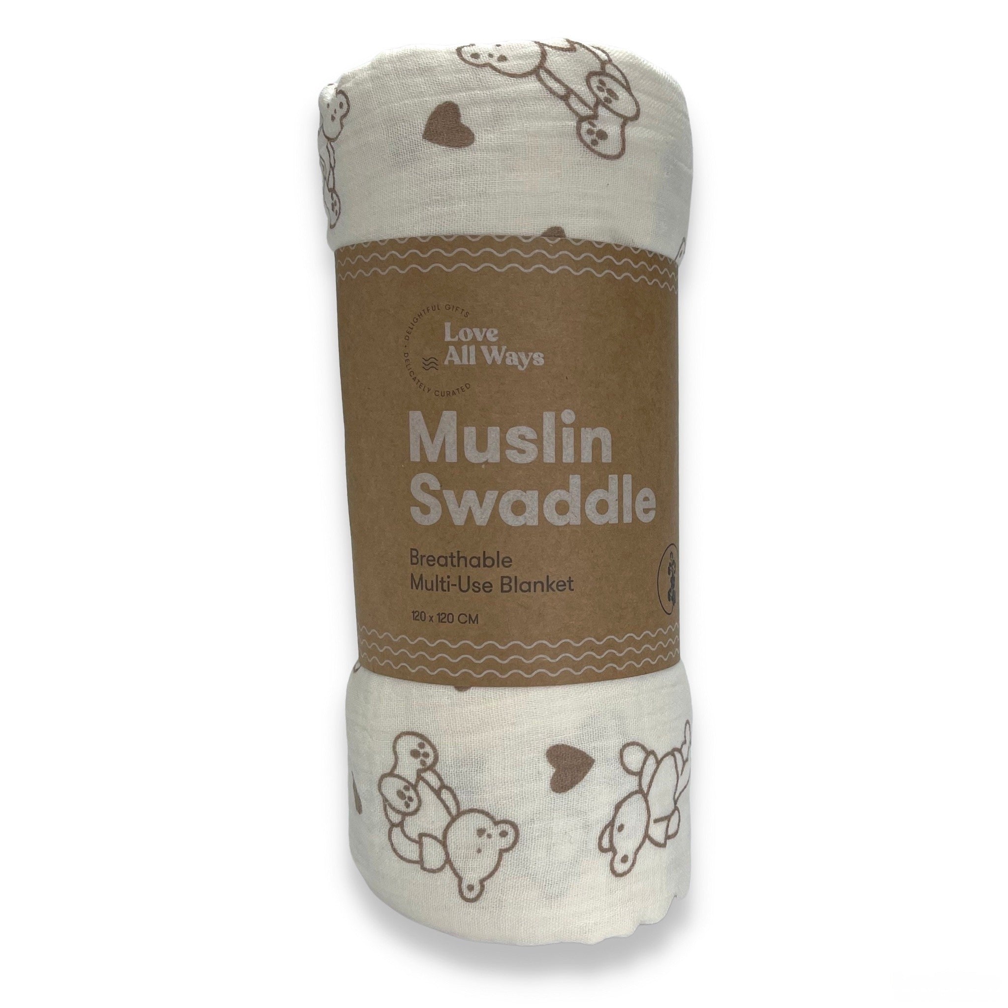 Loving Teddy Cotton Muslin Swaddle