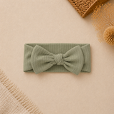 Organic Cotton Ribbed Knit Headband | Soft Sage