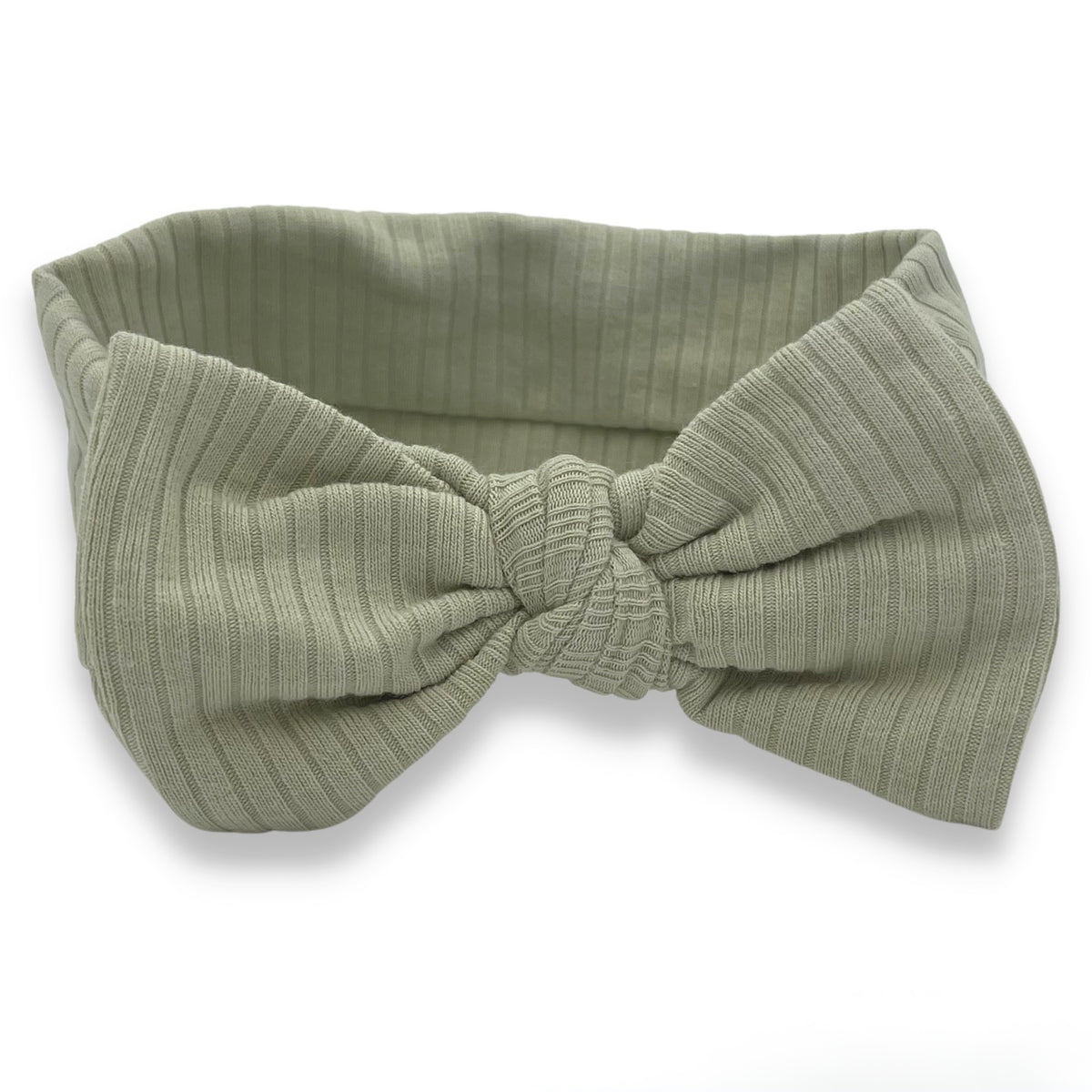 Organic Cotton Ribbed Knit Headband - Soft Sage