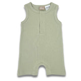 Organic Cotton Sleeveless Ribbed Onesie - Soft Sage