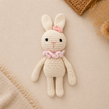 Rosy Rabbit Crocheted Teddy with Rattle