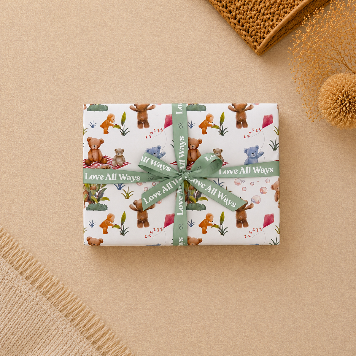 Teddy Bears’ Picnic Baby Gift Wrap | Gender Neutral