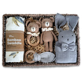 Tender Beginnings Premium Baby Boy Hamper gift box contents organic cotton baby essentials

Luxury baby boy hamper blue tones Love All Ways Australia newborn gift hamper

Premium baby gift hamper baby boy unwrapped presents organic muslin bamboo wrap