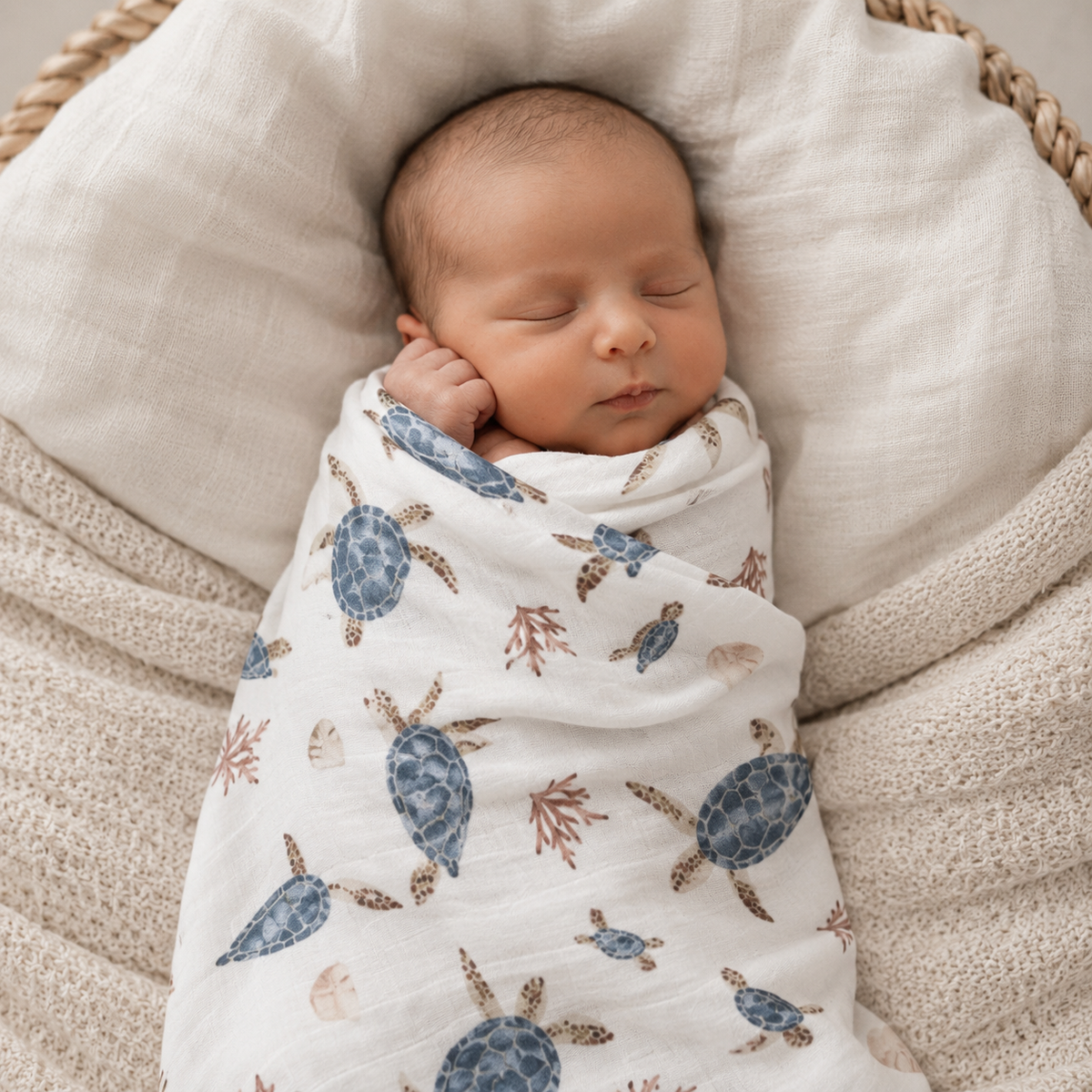 Turtles Organic Bamboo Swaddle