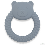 Braided Teddy Silicone Teether - Cloud Grey