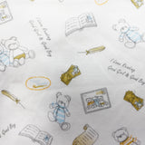 Love All Ways 100% Cotton Bandana Adjustable Bib - Baby Bear close up with detailed pictures