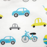 Love All Ways 100% Cotton Bandana Adjustable Bib - Wheels close up showing off the wheels design 