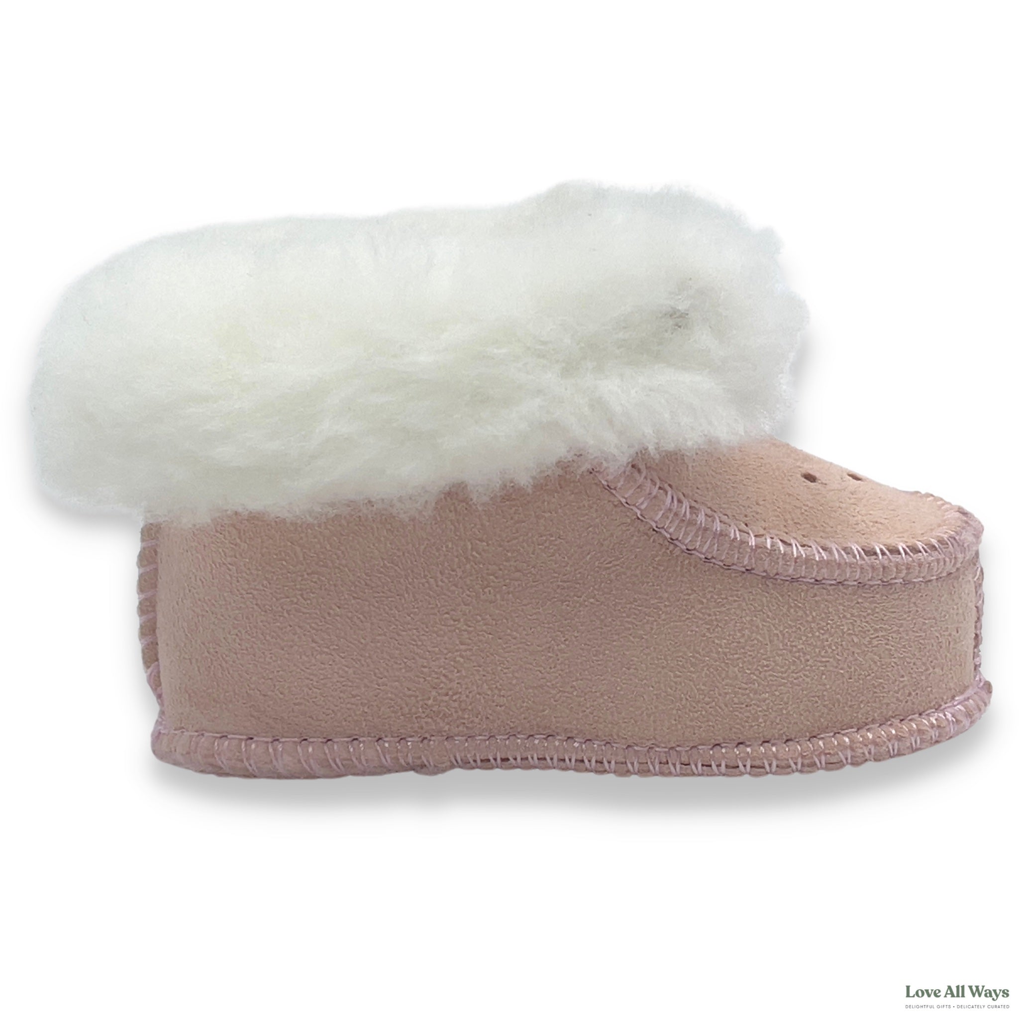 100% Australian & New Zealand Lambs Wool Booties - Frosted Pink