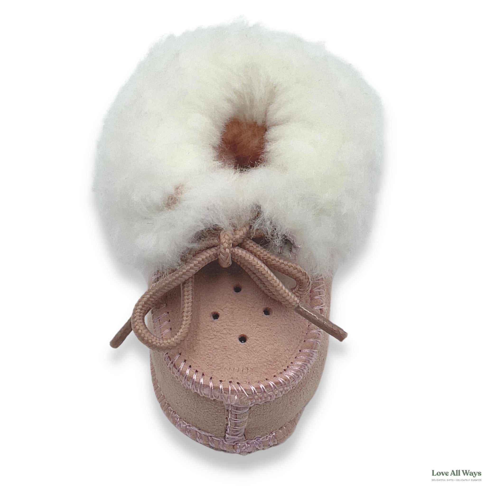 100% Australian & New Zealand Lambs Wool Booties - Frosted Pink