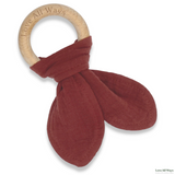 Beechwood Organic Cotton Teether - Maroon