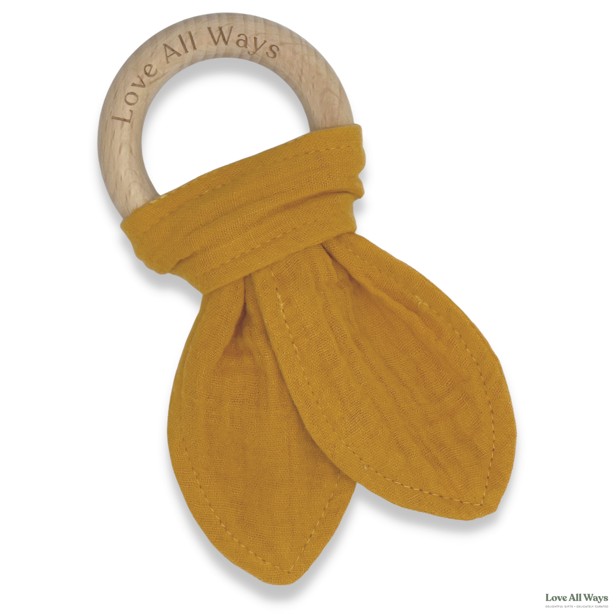 Love All Ways Beechwood Organic Cotton Teether - Bronze