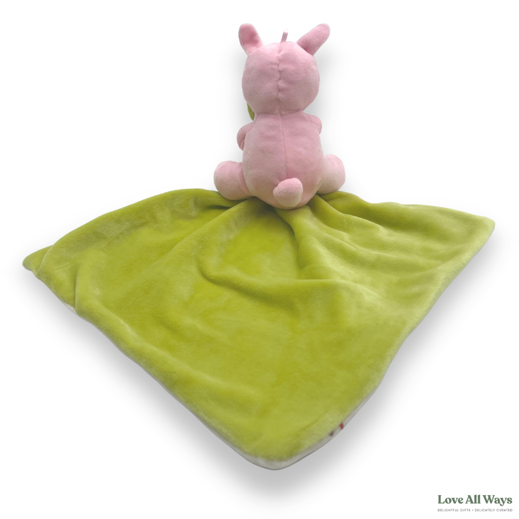 Jersey Romper and Plush Comforter Hamper - Pink Bear