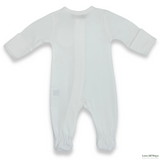 100% Organic Cotton Jersey 2 Way Zipper Romper - Milky White