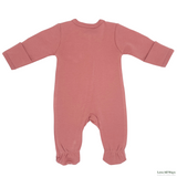 100% Organic Cotton Jersey 2 Way Zipper Romper - Rose Pink