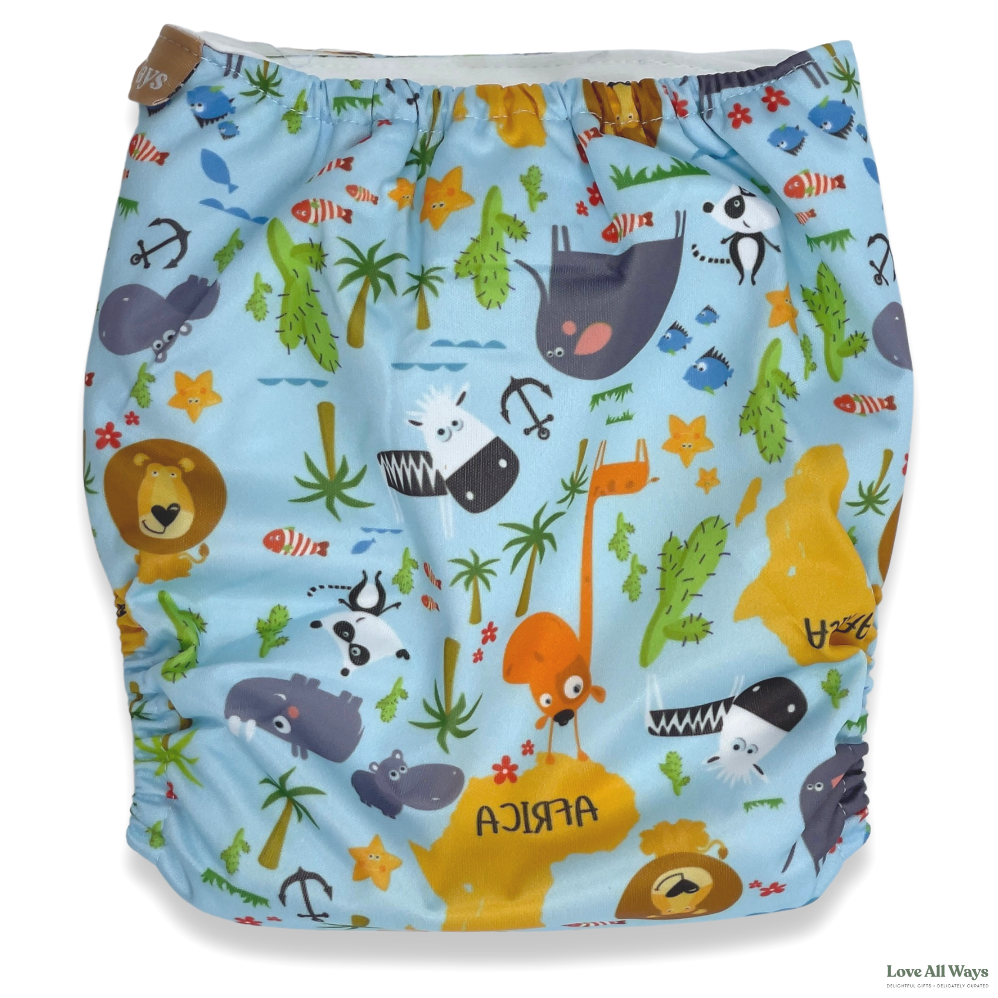 Love All Ways Eco Friendly Modern Cloth Nappy - African Animals