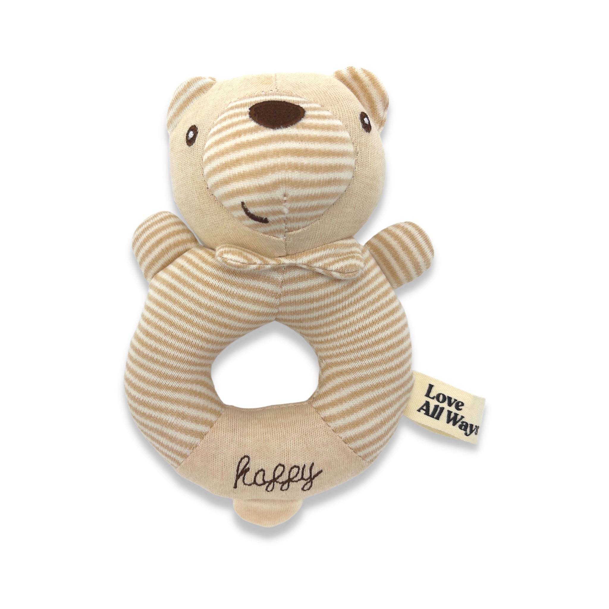 Love All Ways 100% GOTS Certified Organic Cotton Rattle - Happy Bear