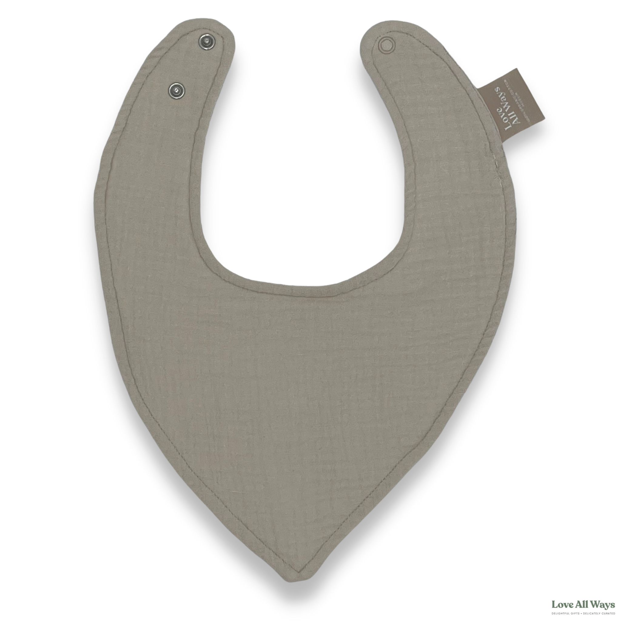 Love All Ways 100% Organic Cotton Bandana Bib - Soft Beige