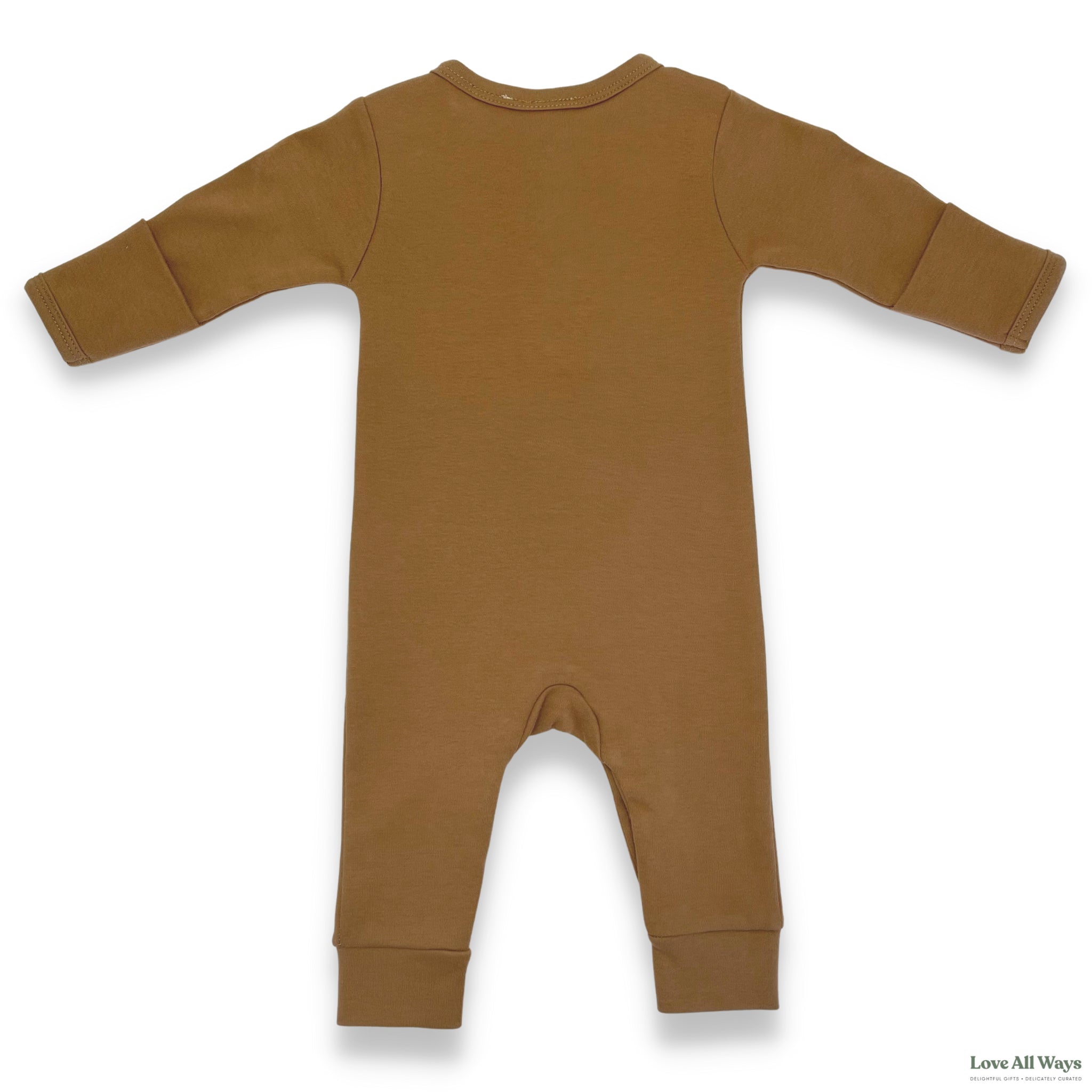 Organic Cotton Cozy Button Up Bodysuit - Latte