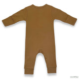 Organic Cotton Cozy Button Up Bodysuit - Latte