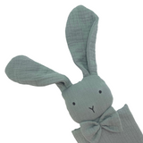 Love All Ways Organic Cotton Bunny Comforter - Sea Foam Green face close up