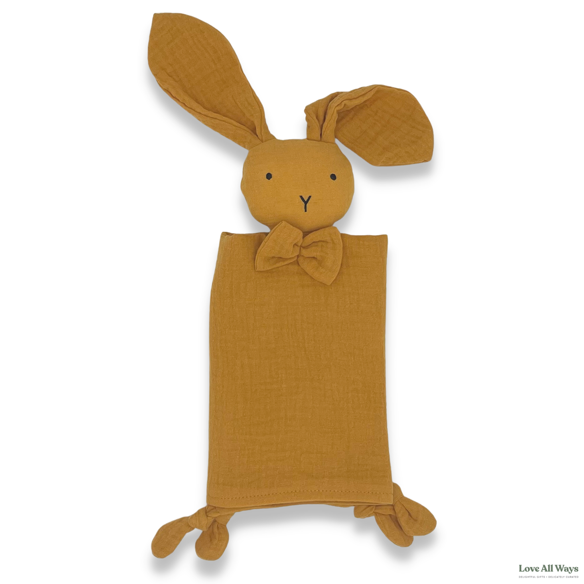 Love All Ways Organic Cotton Bunny Comforter - Bronze folded